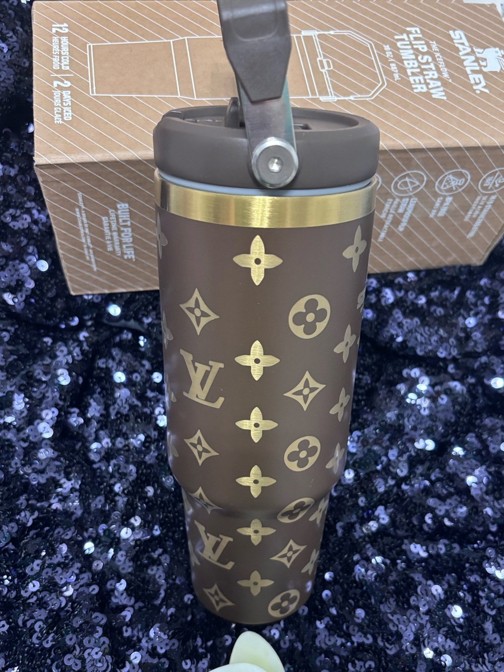 Brown Gold Flip Straw Tumbler - 30 oz - Picture 3 of 7